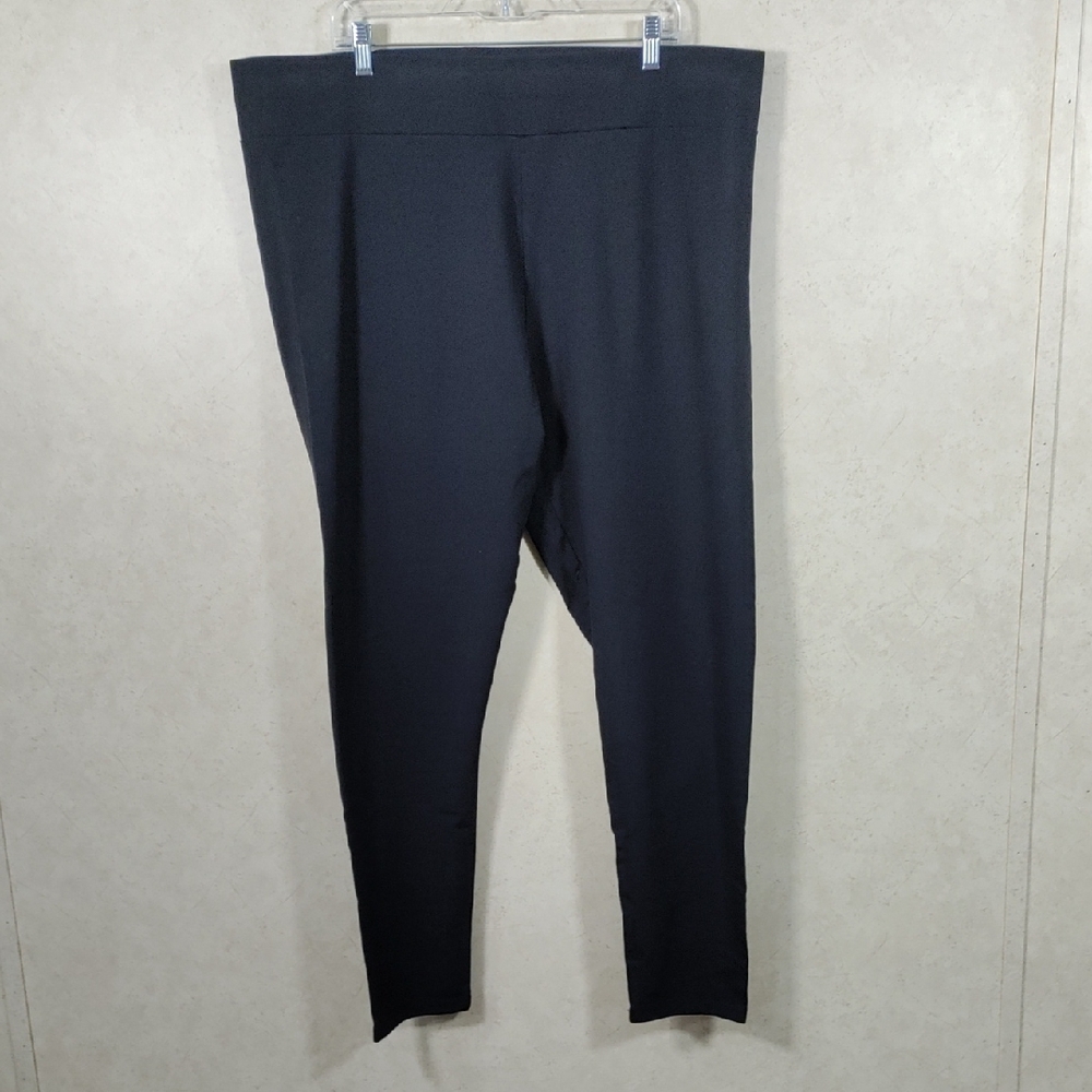 7136 LOGO Layers Lori Goldstein cotton black knit leggings 2X NEW